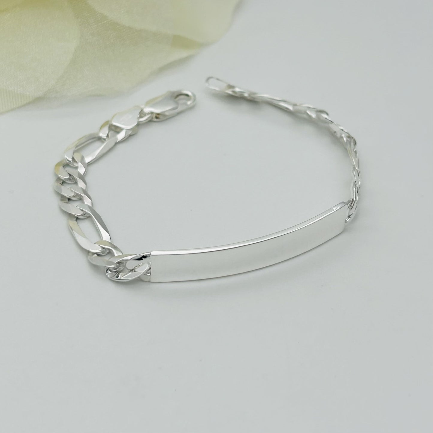 S1463 Super Flat Figaro ID Bracelet 7mm. X 7"