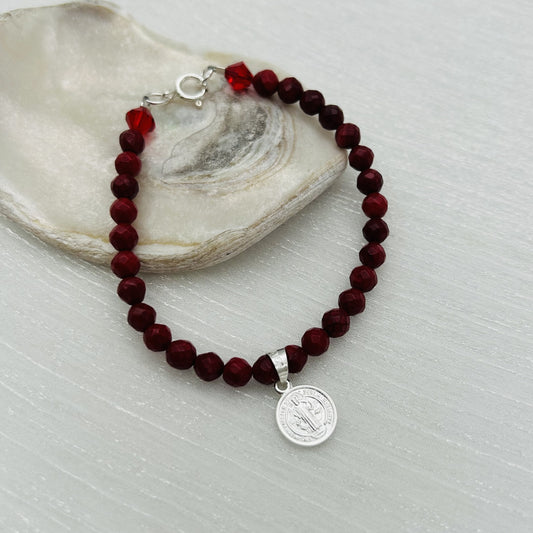 ST1363BL Benito/Coral Bracelet 8"