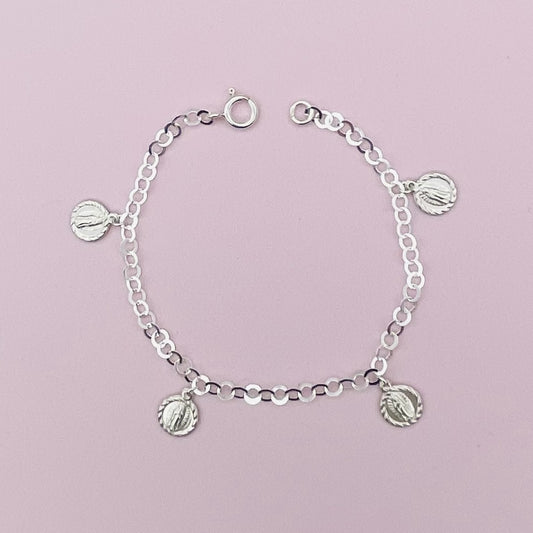 S992BL Virgin Mary Bracelet 7"