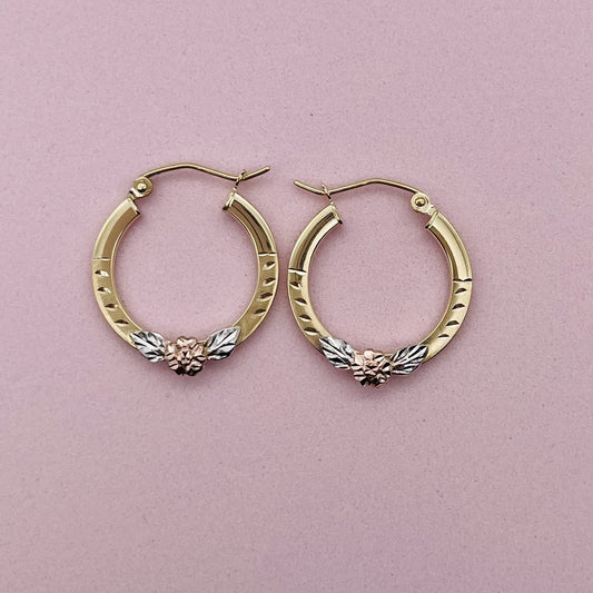 G145 14K Gold Hoop Earrings  3mm. X 19mm.