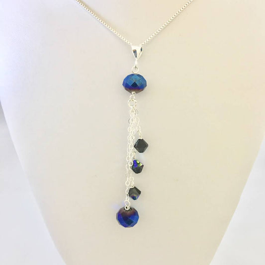 C1129 Necklace Blue 16"