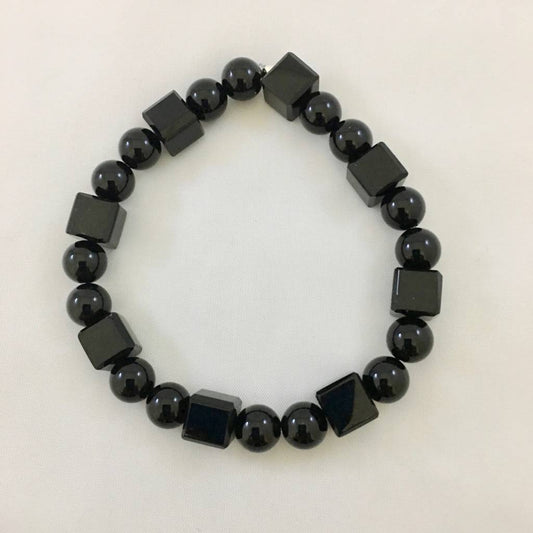 ST1290BL Black Onyx Bracelet  7"