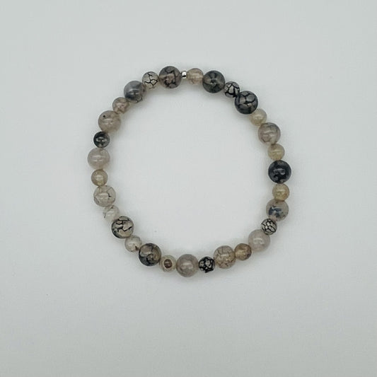ST1414BL Dragon Vein Agate Bracelet 8"