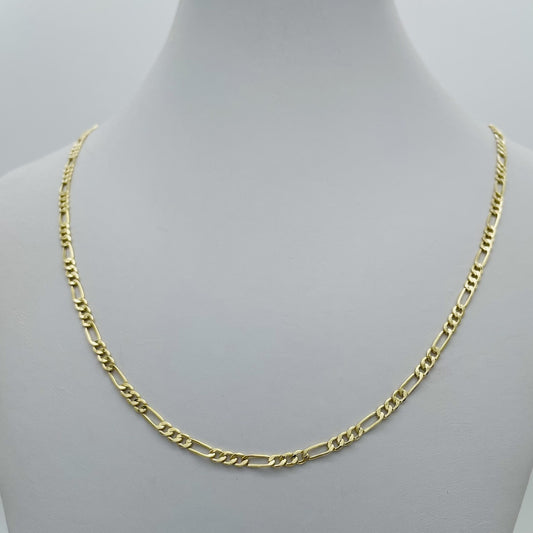 G190CH 14K Gold Figaro Chain 2mm. X 20"