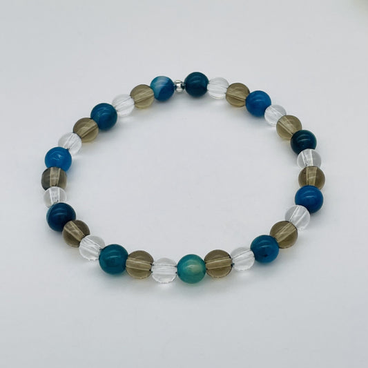 ST1009BL Blue Agate Bracelet 6.5"