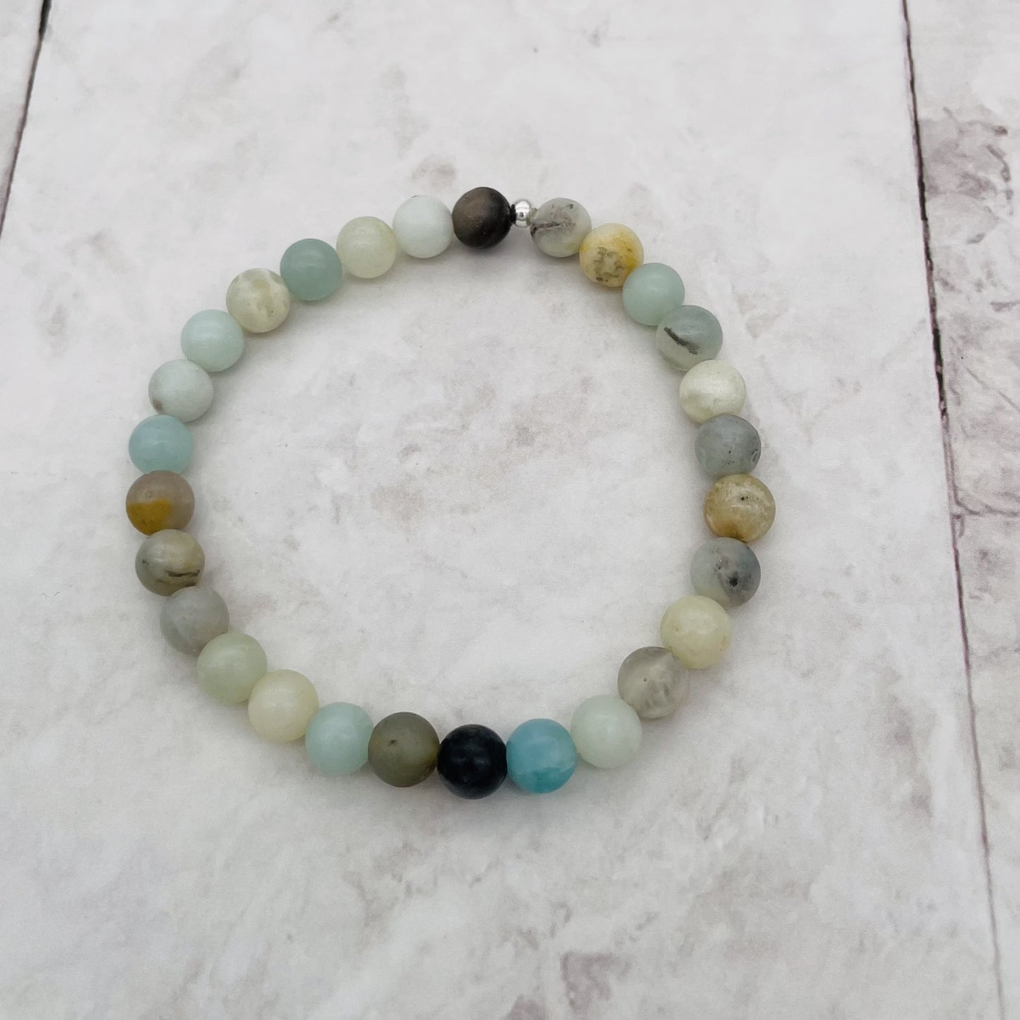 ST1788BL Amazonite Bracelet 6mm.X6.5"