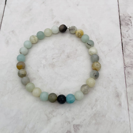 ST1788BL Amazonite Bracelet 6mm.X6.5"