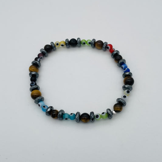 ST1794BL Multicolor Eyes Bracelet 7.5"
