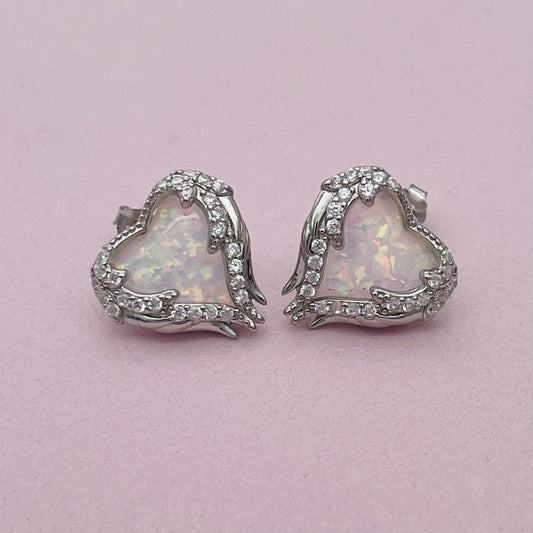 Z1635 White Opal Earrings