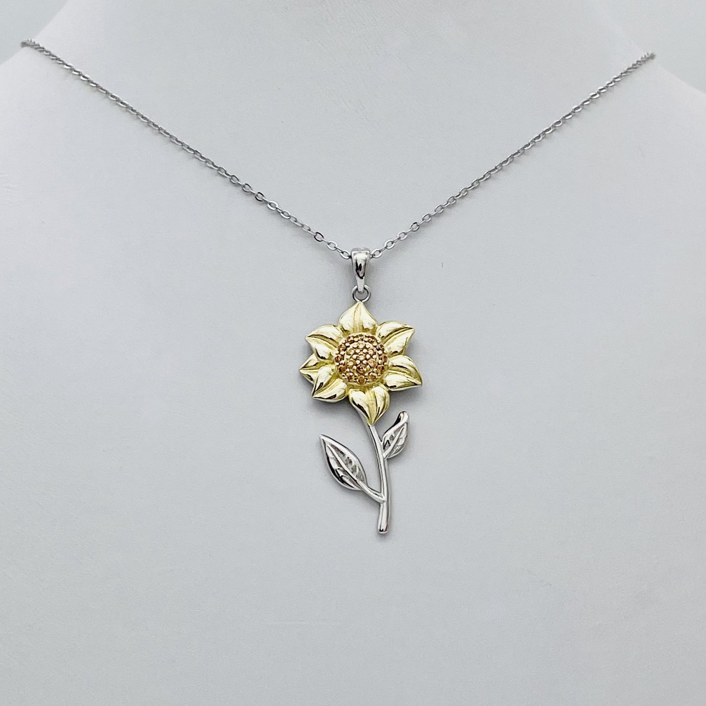 Z1671 Sunflower Necklace 18"