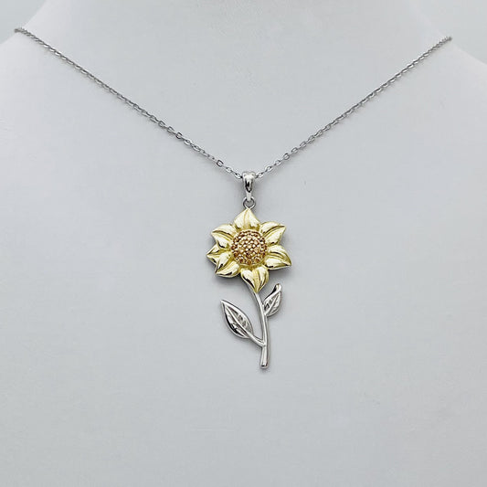 Z1671 Sunflower Necklace 18"