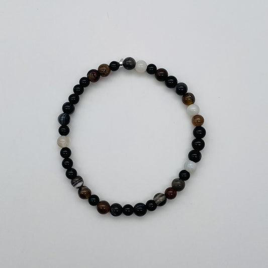 ST996BL Agate Bracelet  6mm. x 8"