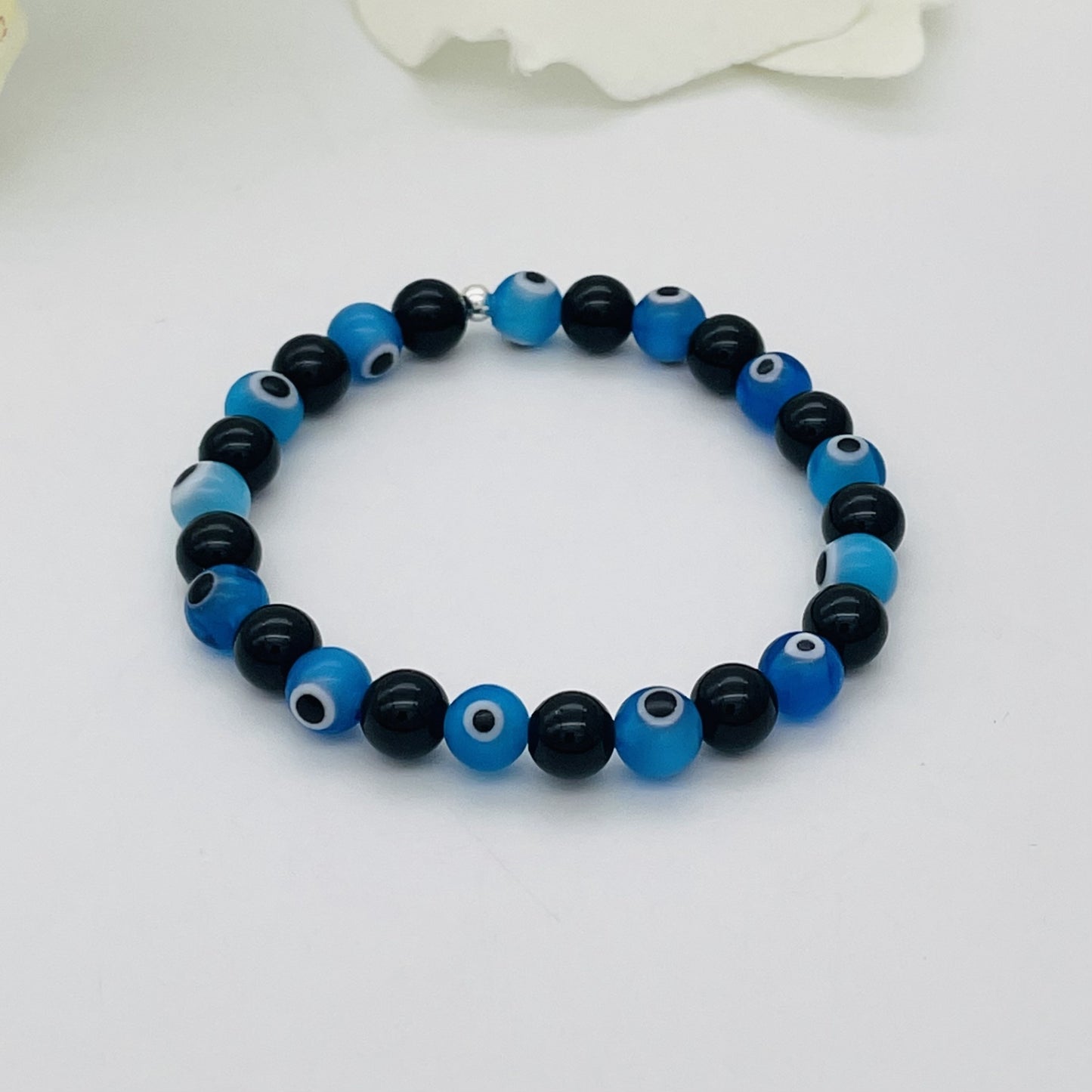 CH959BL Onyx With Eyes Bracelet 6"