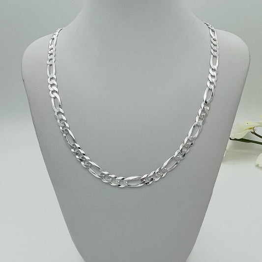 S1258 Super Flat Figaro Chain 6mm. X 18"