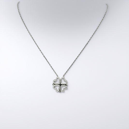 Z1901 Clover Hearts Necklace 18"