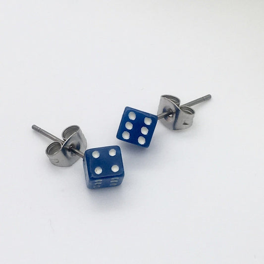 SS1099  Blue Dice Earrings Final Sale