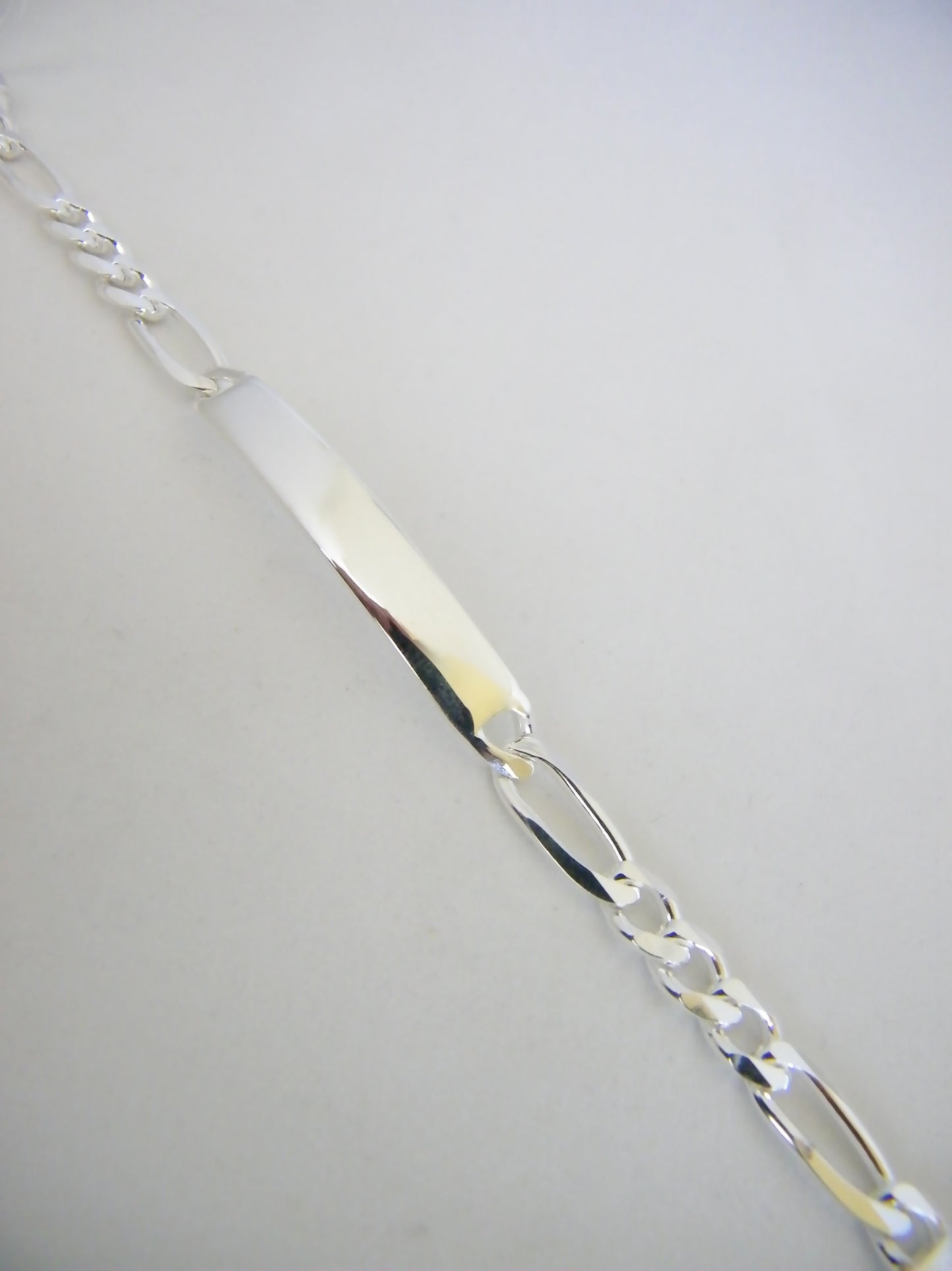 S732BL Super Flat Figaro ID Bracelet 8.25mm 8"