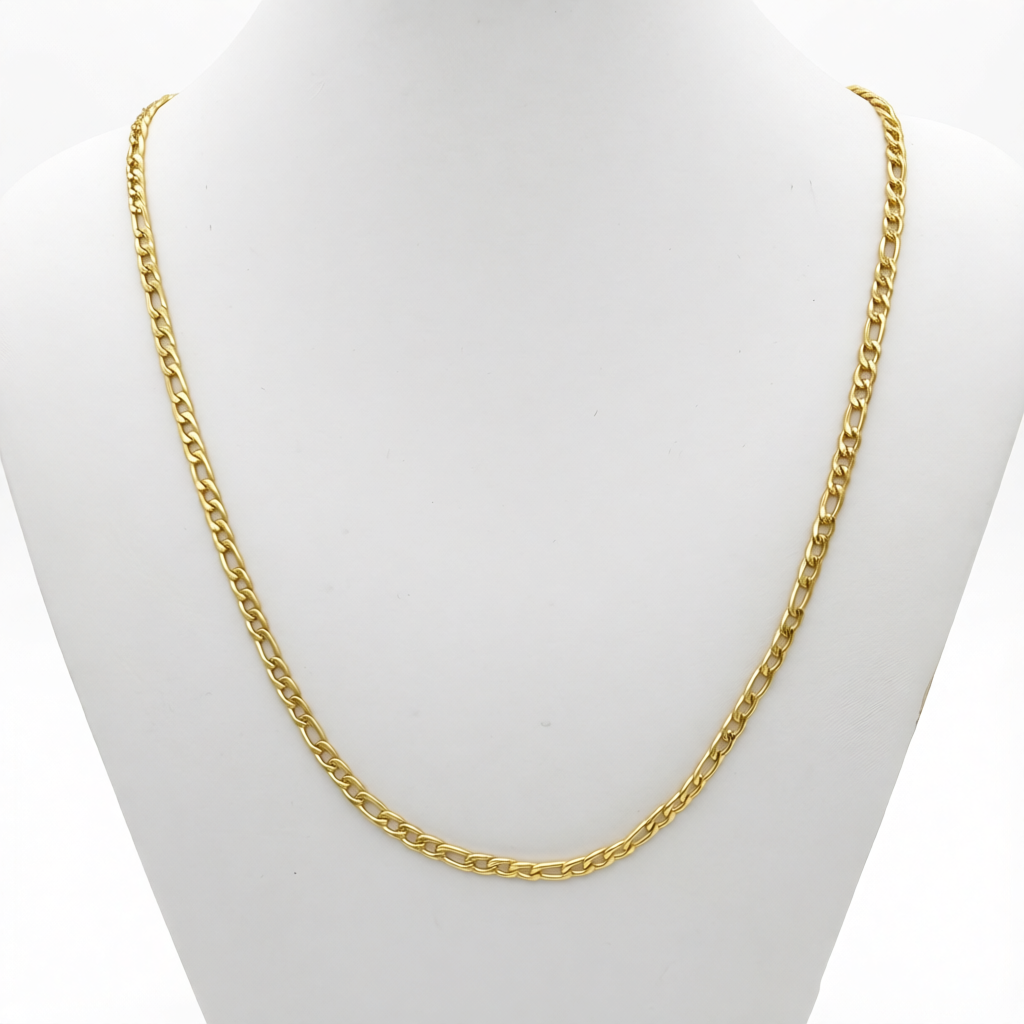 SS1596CH Gold Plated Figaro Chain 4mm. X 20"