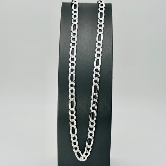 S1770CH Super Flat Figaro Pave Chain 7.7mm. X 24"