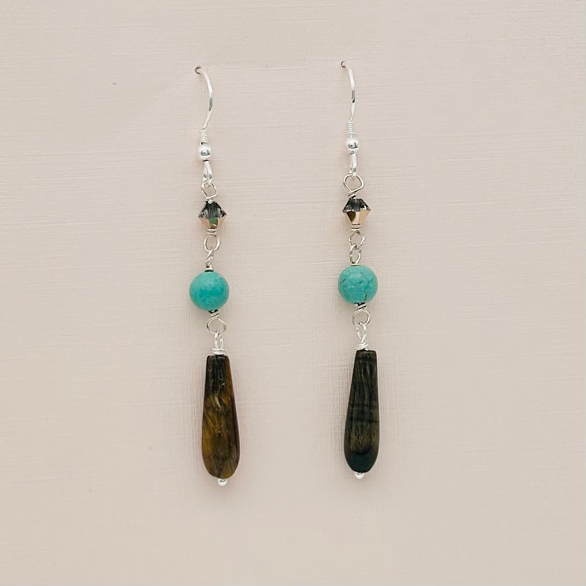 ST1927 Tiger eye Magnesite Earrings