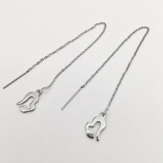 SS1056 Heart Thread Earrings