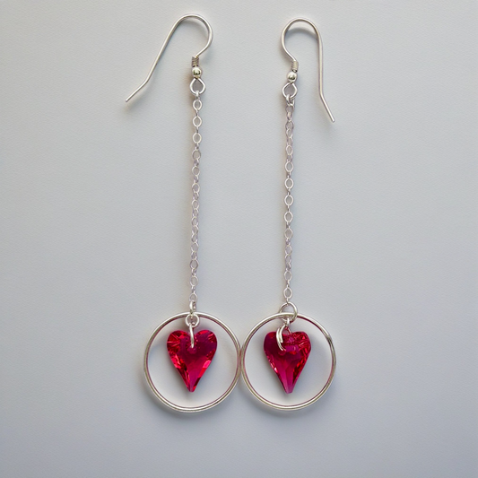 C966 Pink Wild Hearts Earrings