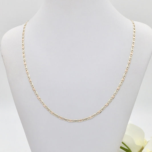 G27CH 14K Gold Valentino Style Chain 3mm. X 22"