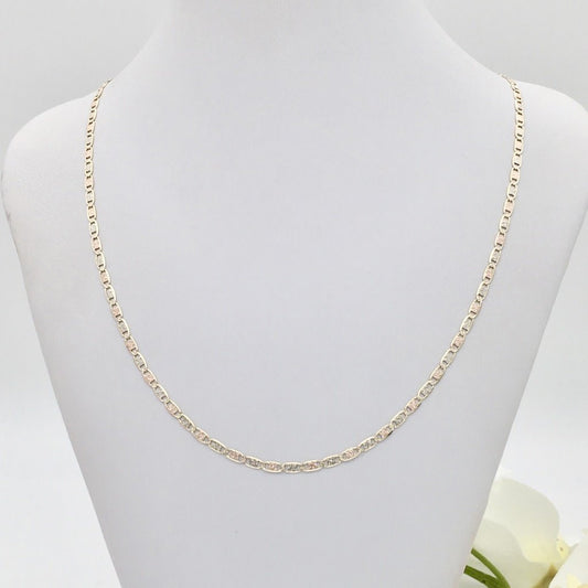 G27CH 14K Gold Valentino Style Chain 3mm. X 18"