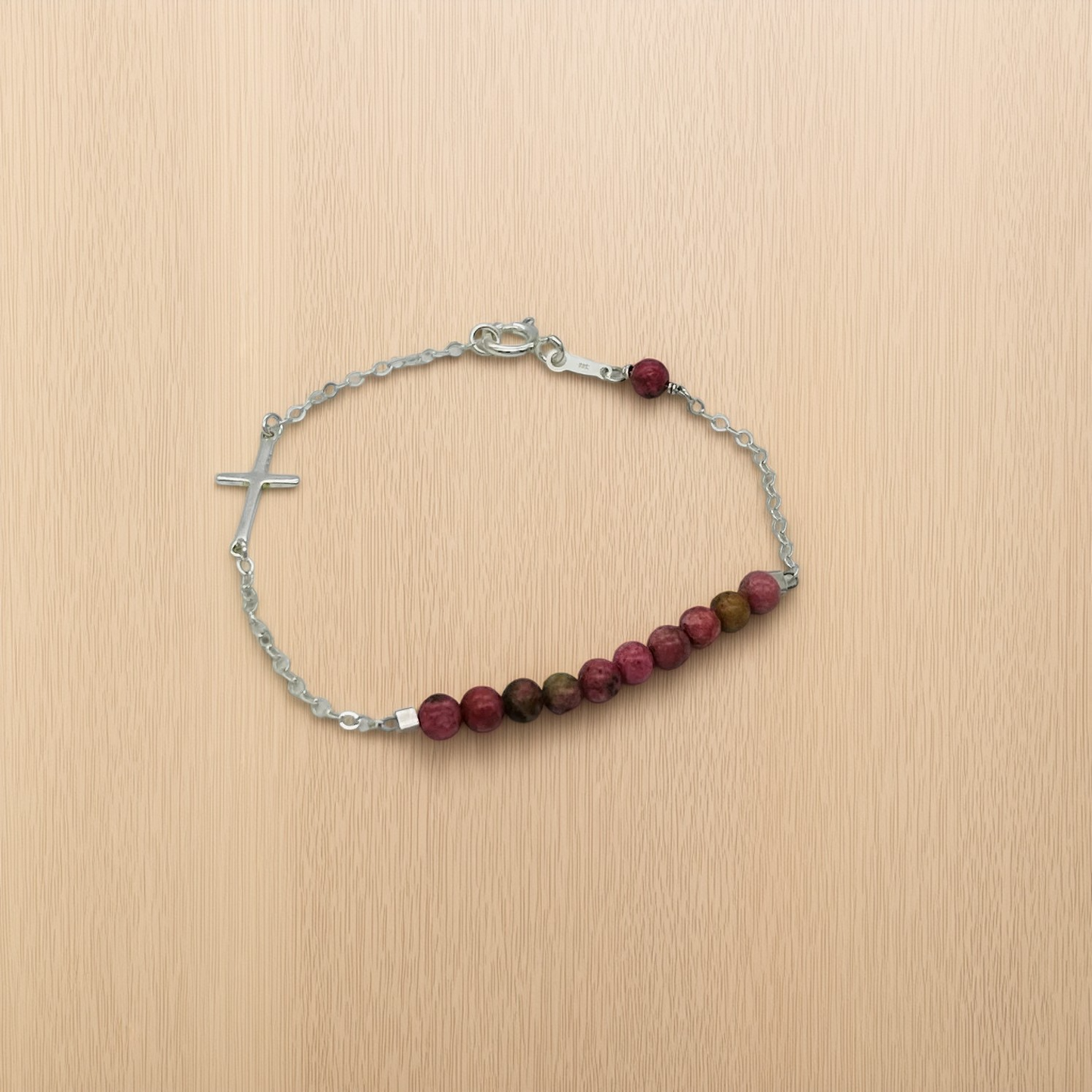 ST1482BL Rhodonite Bracelet 7"