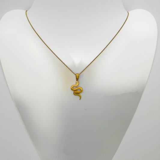 SS1339NL Gold Plated Snake Necklace 20"