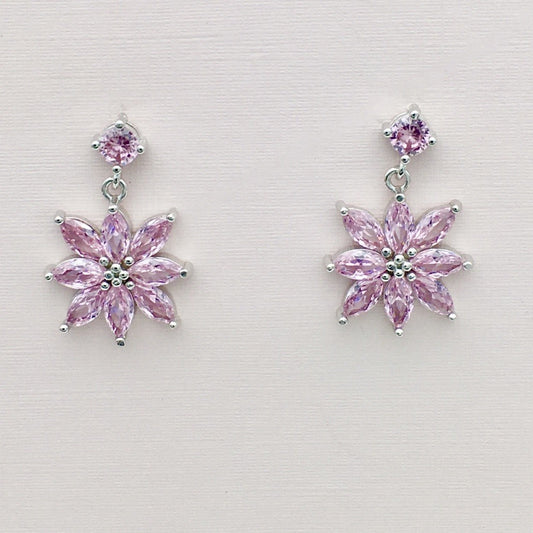 Z1289Flower Earrings Pink
