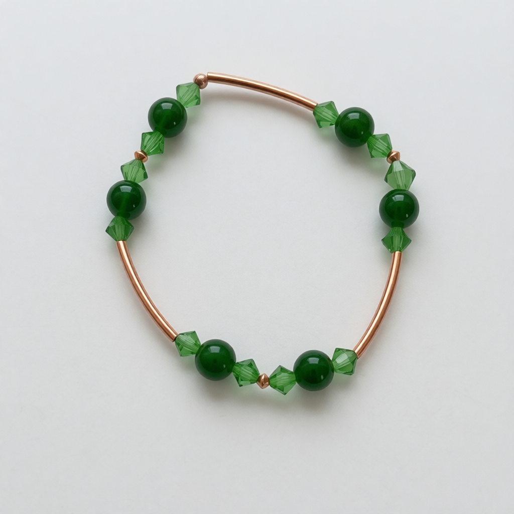 CO27 Copper & Jade Bracelet 7"