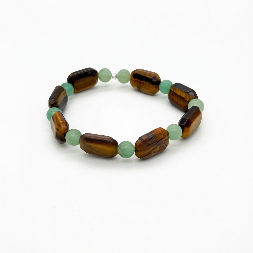 ST1994 Tiger Eye & Green Aventurine 7"