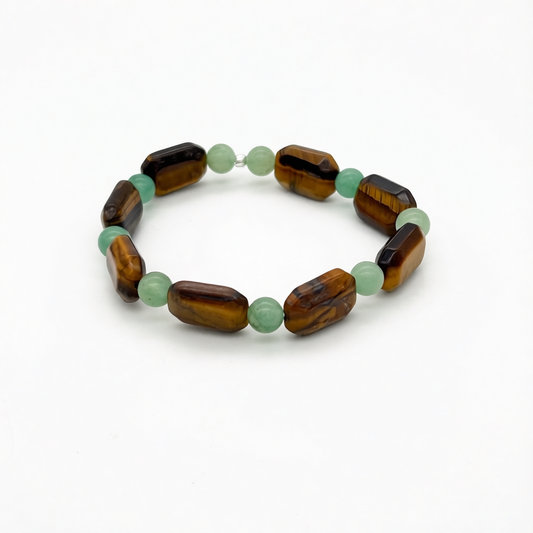 ST1994 Tiger Eye & Green Aventurine 7"