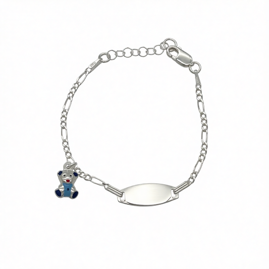 CH1009 Blue BearID Bracelet 6"