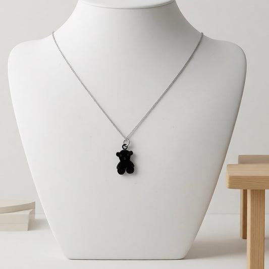 SS1496NL Black Bear Necklace 20"