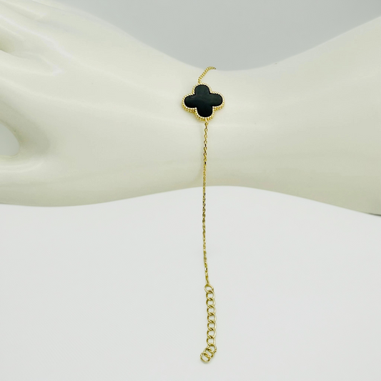 S1873 Gold Plated Clover Bracelet  7.5"