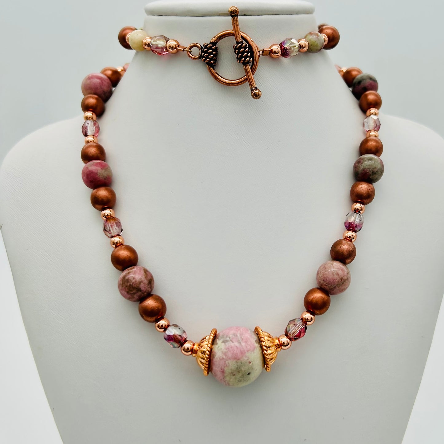 CO19 Rhodonite Necklace 22"