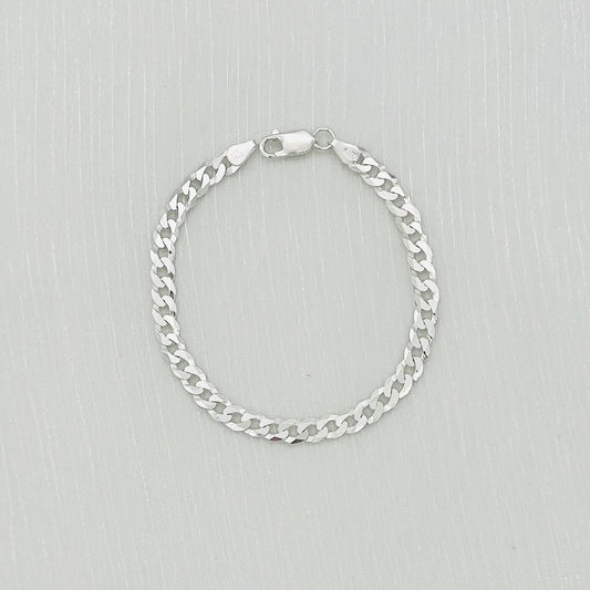 S1916 Super Flat Curb Link Bracelet 5.2mm.  8"
