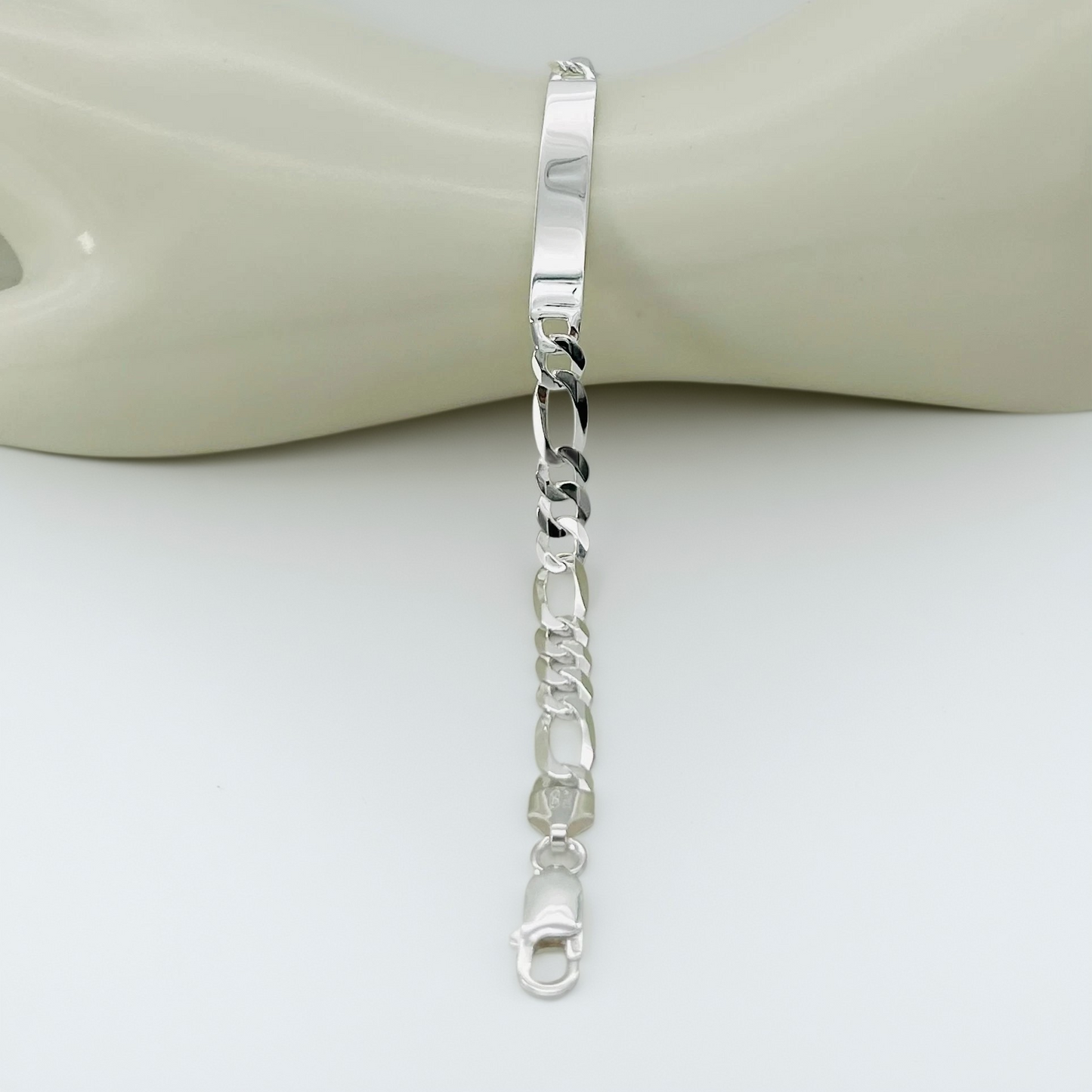 S1706BL Flat Figaro ID Bracelet 6.5mm. X 8"