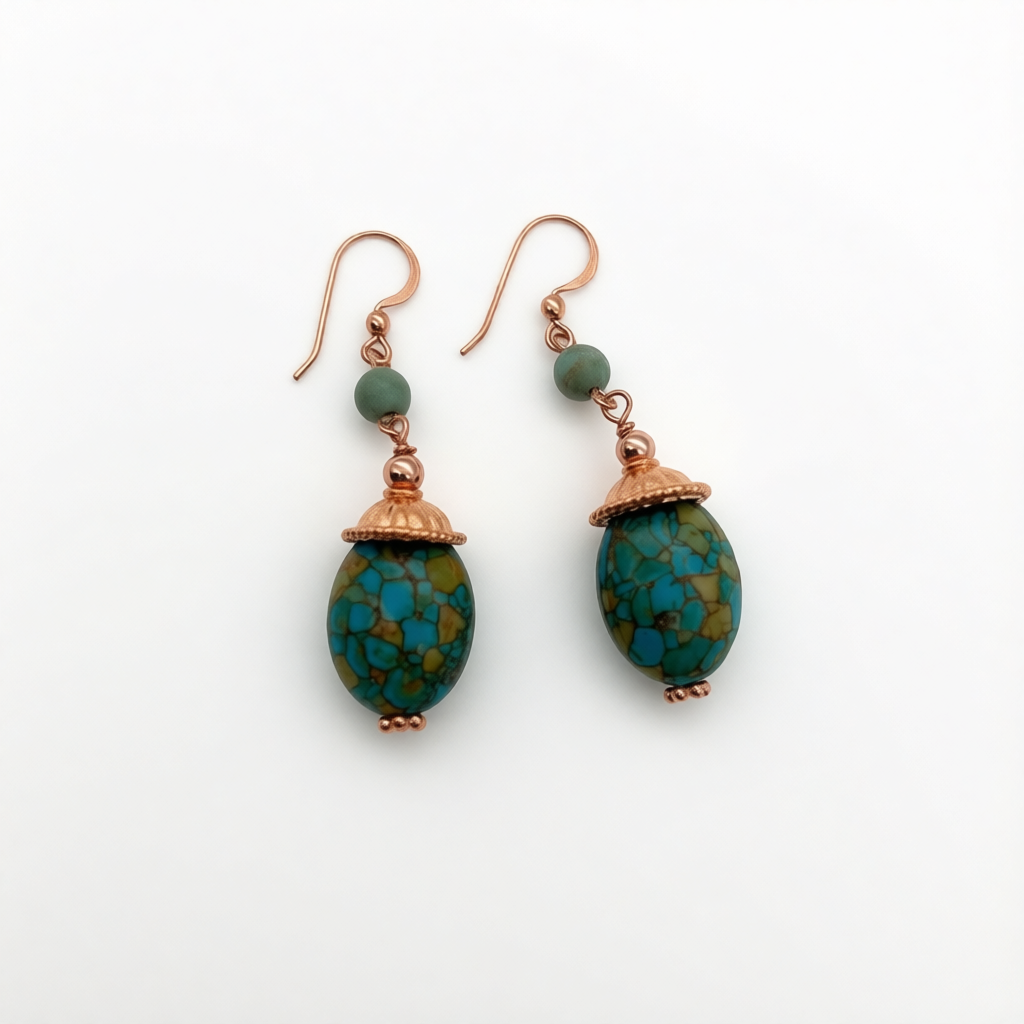 CO29 Magnesite And Copper Earrings