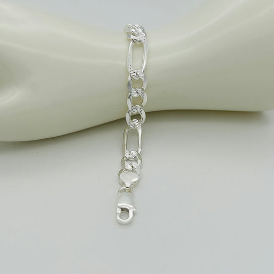 S1692BL Figaro Pave Bracelet 10mm X 8"