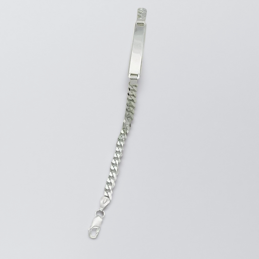 S1890 Super Flat Curb Link ID Bracelet 5mm. X 8"