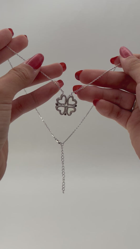 Z1901 Clover Hearts Necklace 18"