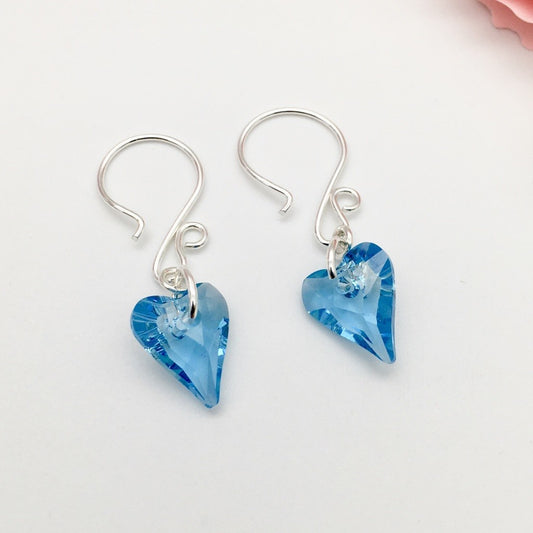 C1174SW Aqua Wild Heart Earrings