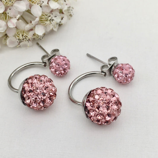 SS928 Pink Telephone Earrings