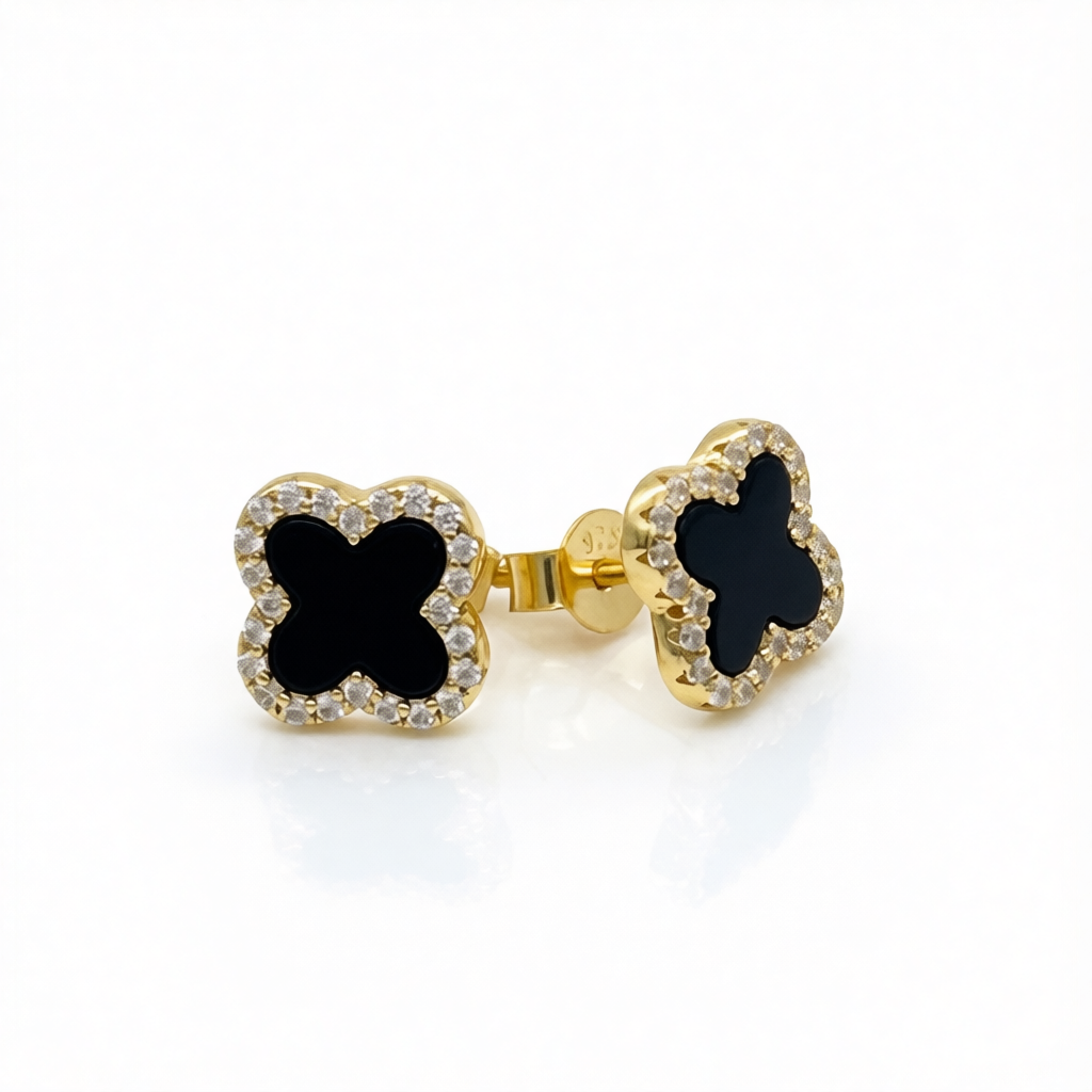 Z1884 Gold Plated Clover Earrings