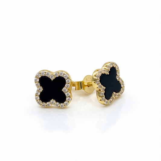 Z1884 Gold Plated Clover Earrings