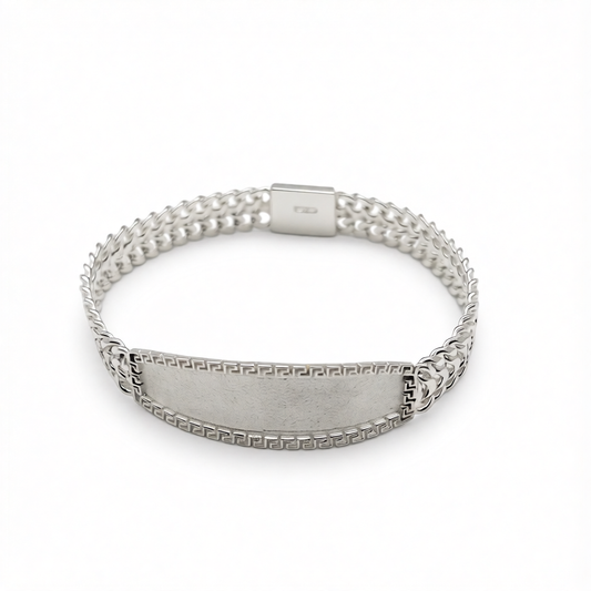S1942BL Double Curb ID Bracelet 8mm. X 7.5"