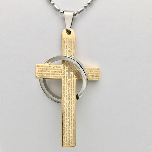 SS1171P Gold Plated Cross W/ Ring
